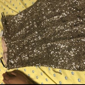 Strapless Gold Sequin Bebe Romper